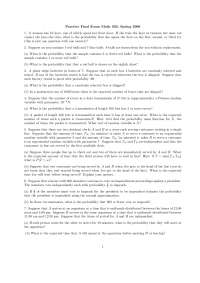 7 Questions for Practice Final Exam - Introduction to Probability ...