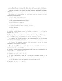 10 Questions in Practice Final Exam - Calculus III | MATH 2210 - Docsity