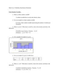Probability Distribution Worksheet - Assignment | MATH 115A - Docsity