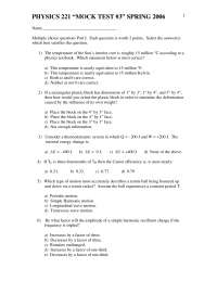 Mock Test #3 - Elements of Physics | PHYS 221 - Docsity