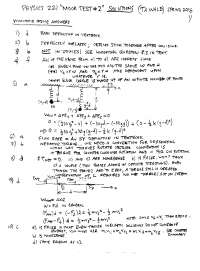 Solutions for Exam 2 - Elements of Physics | PHYS 222 - Docsity