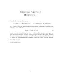 Solved Problems on Numerical Analysis I - Assignment 1 | MATH 4610 ...