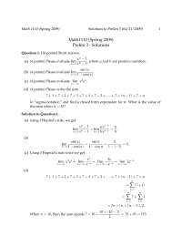 6 Questions with Solutions - Calculus I | MATH 1110 - Docsity