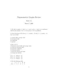 Review Sheet For Trigonometry Graph Review Math 111 Docsity Review Sheet For Trigonometry Graph Review Math 111 Docsity