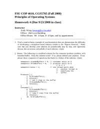 Principles of Operating Systems – Homework 4 | COP 4610 - Docsity