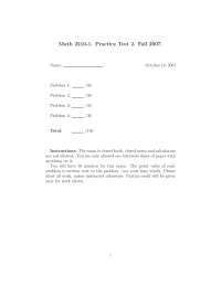 Practice Test 2 on Calculus III - Fall 2007 | MATH 2210 - Docsity