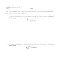 Exam 3 - Analytical Geometry and Calculus III | MATH 208 - Docsity