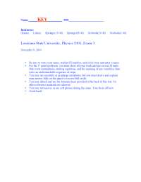 Exam Paper with Solution - General Physics | PHYS 2101 - Docsity
