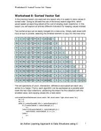 Worksheet 8 - Sorted Vector Set - Data Structures | CS 261 - Docsity