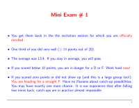 Mini Exam 1 - General Physics A Studio | PHY 2048C - Docsity
