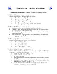 Assignment 1 for Electricity and Magnetism | PHYS 4700 | Assignments ...