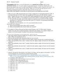 Worksheet 25 - Random Variable | MATH 115A - Docsity