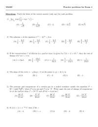 Differential and Integral Calculus - Exam 4 Practice Problems | M 408C ...
