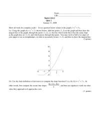 Sample Questions for Quiz 1 - Calculus I | MATH 1210 - Docsity