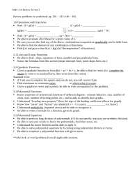 College Algebra - Review Sheet for Exam 2 | MATH 110 - Docsity