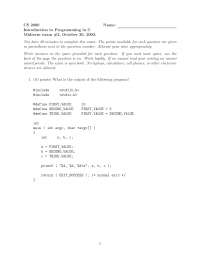 Solutions to Midterm Exam 2 - Programming Design in C | CS 2000 - Docsity