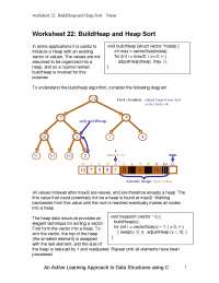 Build Heap and Heap Sort - Data Structures - Worksheet 22 | CS 261 ...
