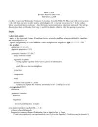 Review Sheet for First Exam - Calculus III | MATH 2210 - Docsity