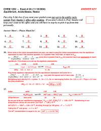 Exam 2A with Answers | General Chemistry | CHEM 1202 - Docsity