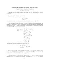 Multiple Integrals - Practice Exam 3 with Solutions | MATH 2210 - Docsity