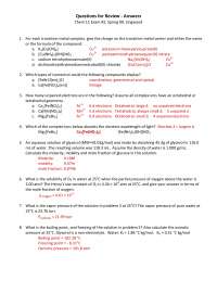 Exam 2 Review Questions with Answers | General Chemistry | CHEM 1C ...