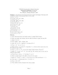 Homework Assignment 2 Solutions - Introduction to Discrete Structures ...