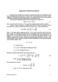 Measuring Radioactivity with Poisson Stats & Detection Thresholds for Counting