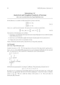 MATLAB Sessions: Laboratory 11 - Analytical and Graphical Analysis of Systems