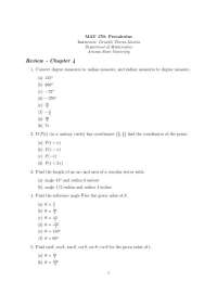 Precalculus Review: MAT 170 - Chapter 4