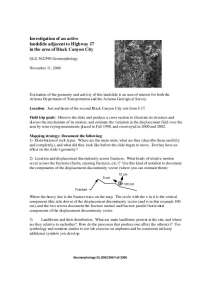 Investigation of an active landslide adjacent to Highway 17 in the area of Black Canyon City | GLG 362