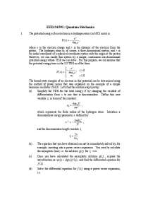 Notes for Assignment 9 - Quantum Mechanics Engineers | EEE 434