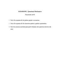 Quantum Mechanics - Homework Set 2 | EEE 434