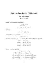 Deriving the PIH Formula: Certainty Equivalence Principle