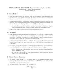Numerical Linear Algebra: Tensor Decomposition (CSE 494, CBS 598, Fall 2007)