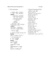 Final Exam Questions with Solution - Precalculus | MAT 170