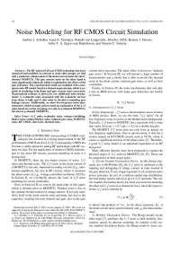 Noise Modeling for RF CMOS Circuit Simulation - Paper | THE 100