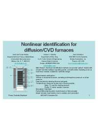 Nonlinear Identification for Diffusion/CVD Furnaces: A Global Approach