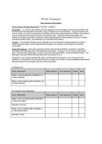 Lab: Movement Description - Biomechanics | KIN 335