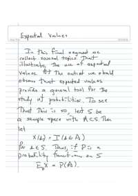 Lecture Notes on Expected Values | STP 421