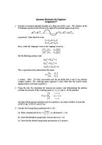 Assignment 7 Questions - Quantum Mechanics Engineers | EEE 434