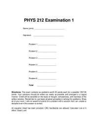 Physics Exam 1: Problems on Thermodynamics and Electricity - Prof. M. Hackwrth