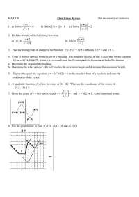 Final Exam Review Sheet - Precalculus | MAT 170
