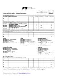 ASU West Interdisciplinary Arts and Performance Minor Course List