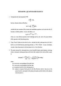 Quantum Mechanics: Time Variation & Scattering in 1D Harmonic Oscillator & Phonons