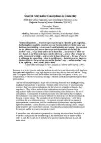 Student Alternative Conceptions in Chemistry - Lecture Notes | COM 508
