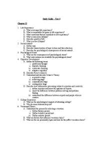 Study Guide for Test 4 - Human Development | CDE 232