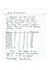 Joint Distributions - Handwritten Notes | STP 421