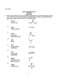 Resolution for Problem Set 1 - General Organic Chemistry I | CHM 233