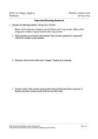 6 Questions Assignment 1 - College Algebra | MAT 117