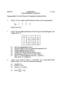 3 Problems on Probability Distribution - Assignment 1 | ECN 425